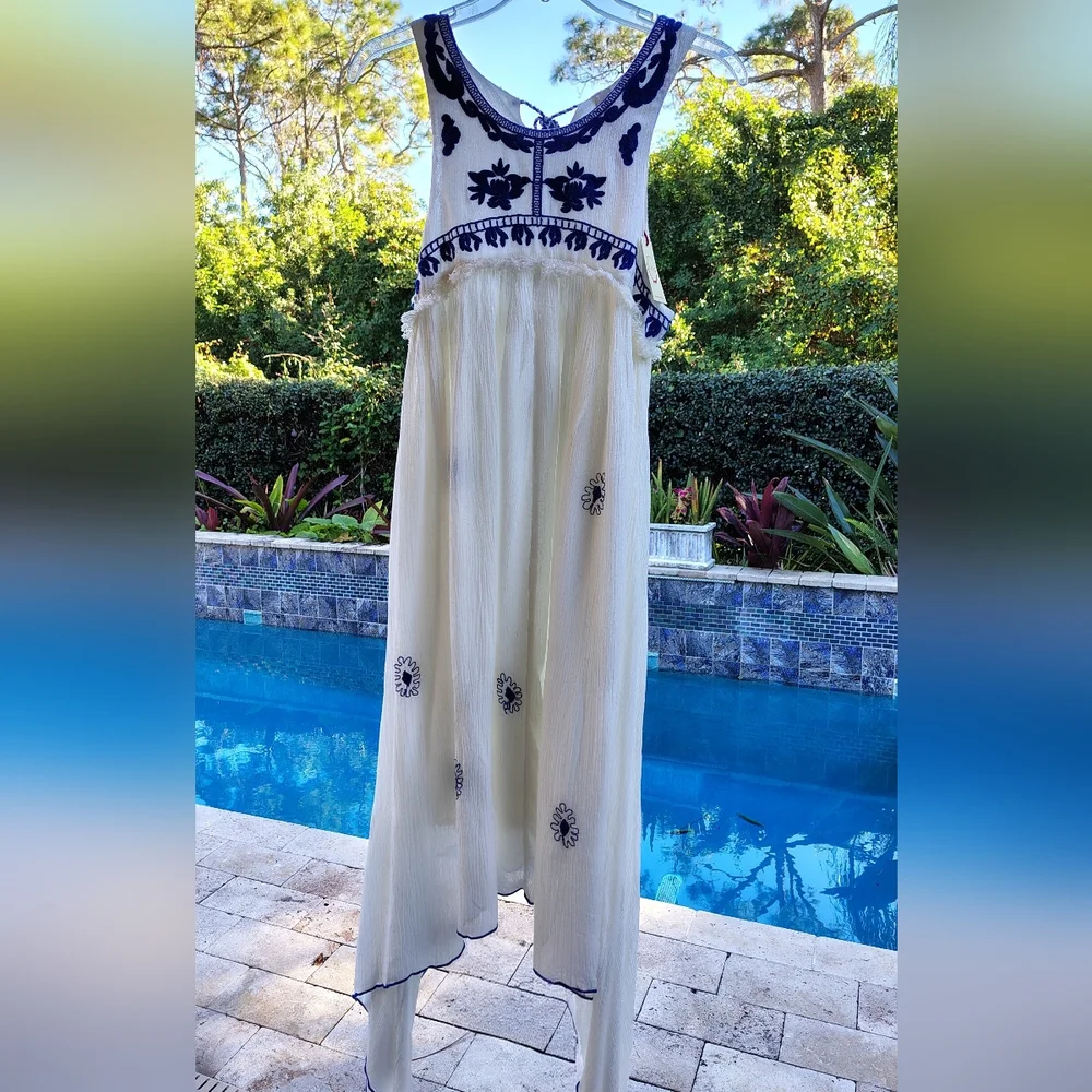NEW Anthropologie X Raga Boho-chic Embroidered Flowy Goddess Dress Women's Sz Sm - Picture 9 of 10
